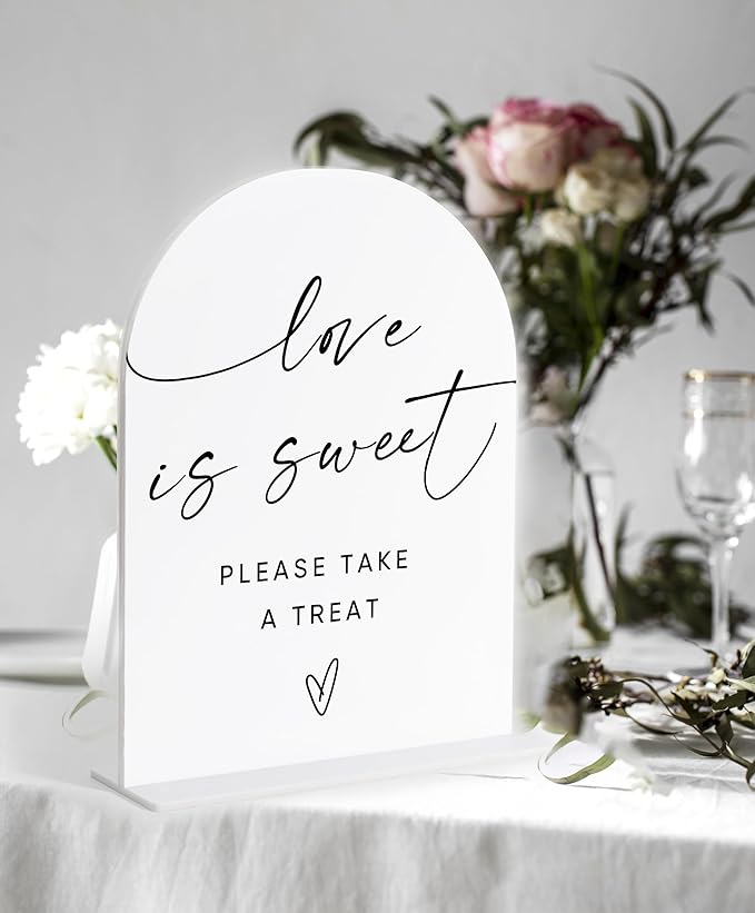 Love Is Sweet Sign for Dessert Table, Wedding Reception Decorations, Bridal - Image 3