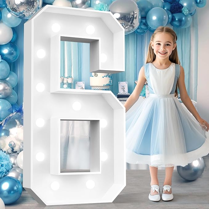 Ledido 4FT Marquee Light Up Numbers, Cool White Light Up Numbers Large Marquee by Ledido