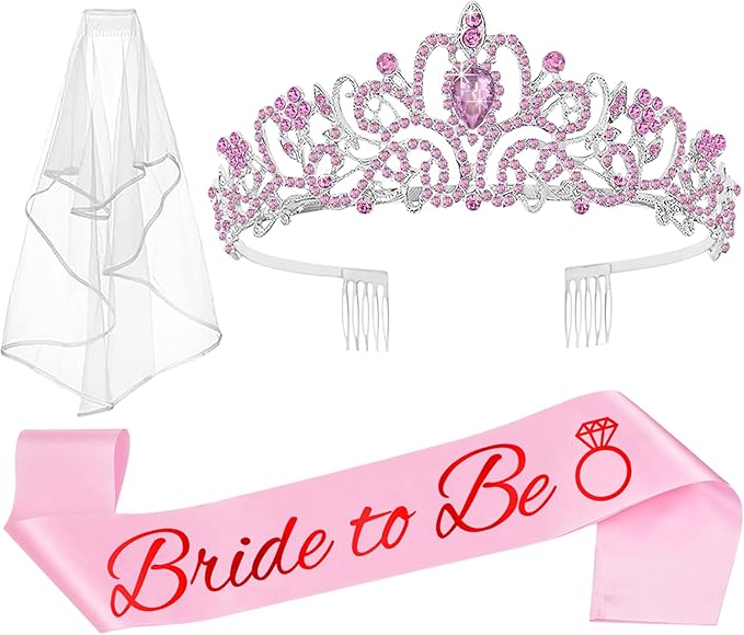 JETKONG 3 Pcs Bachelorette Party Decorations Bridal Shower Crown, Bride to Be by JETKONG