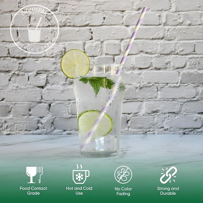 Compostable Paper Drinking Straws 10 Inch Long, - Image 2
