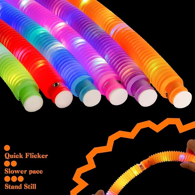 Orange 24 Pack Light Up Party Favors Supplies, Bulk Glow Sticks Bracelet - Image 5
