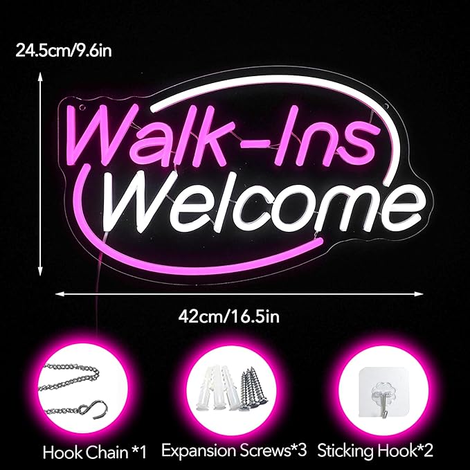 Walk-Ins Welcome Neon Sign, Neon Sign - Image 7