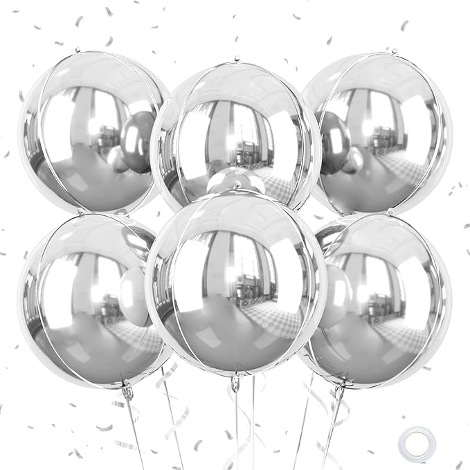 Giant 4D Foil Balloons, 22 Inch Big Round Foil Balloon by Saxuxu