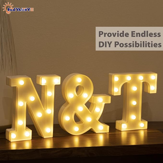 HXWEIYE Light Up Letters LED Marquee Sign 26 Alphabet and 10 Number Big Lights - Image 4