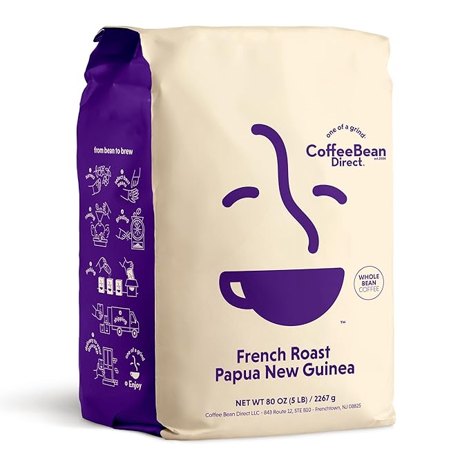 Coffee Bean Direct French Roast Papua New Guinea, Whole Bean Coffee, Arabica by CoffeeBeanDirect