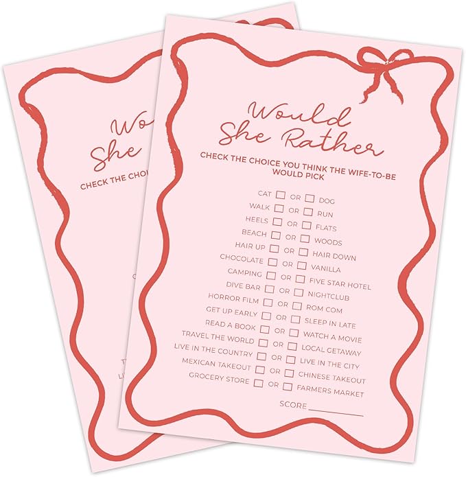 DEEKA 30 PCS Bridal Shower Games Card by DEEKA