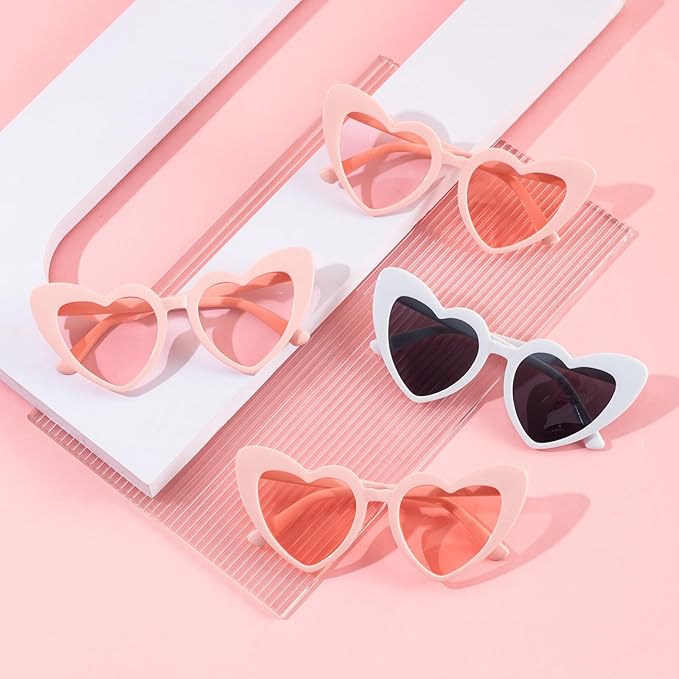 Bachelorette Party Favor Sunglasses 6 Pack, Retro Cat Eye Heart Sunglasses - Image 3