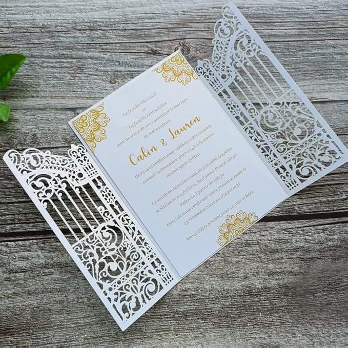 MillaSaw White Gate Invitation Card - Image 4