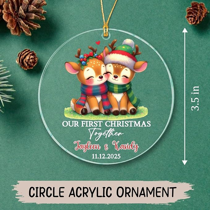 Customized Our First Christmas Together Deer Ornament - Image 5