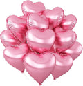 Pink Heart Balloons, 18Inch Pearl Pink Helium Polyester Film Balloon by Adorely