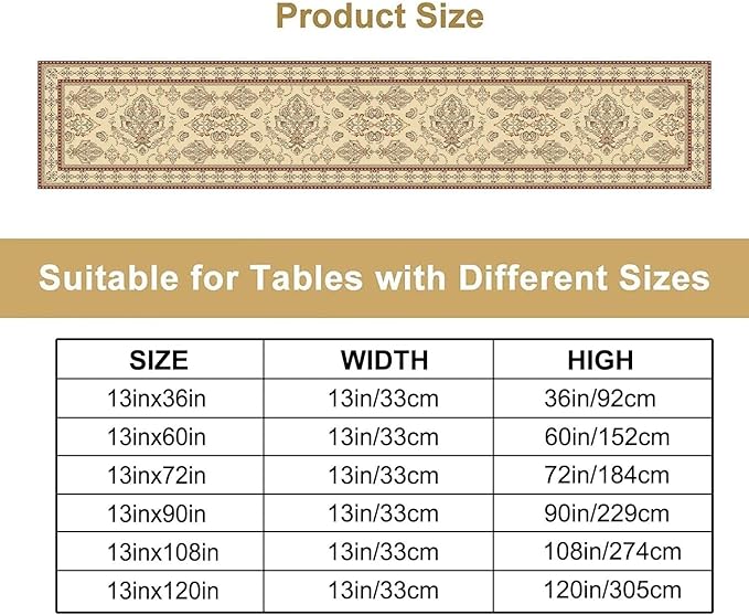 Vintage Farmhouse Flower Table Runner Boho Elegant Home Kitchen Table Dining - Image 4