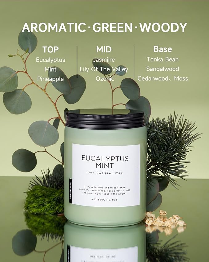 M&SENSE Eucalyptus & Mint Candles - Image 2