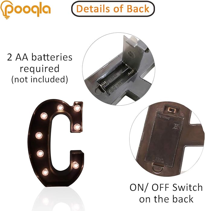 Pooqla Decorative LEDs Illuminated Letter Marquee Sign - Image 3