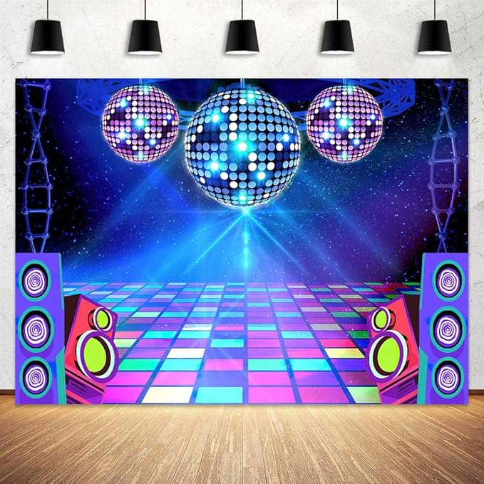 Dance Party Backdrop Retro 80s 90s Theme Stage Dance Ball Music Birthday Party - Image 2