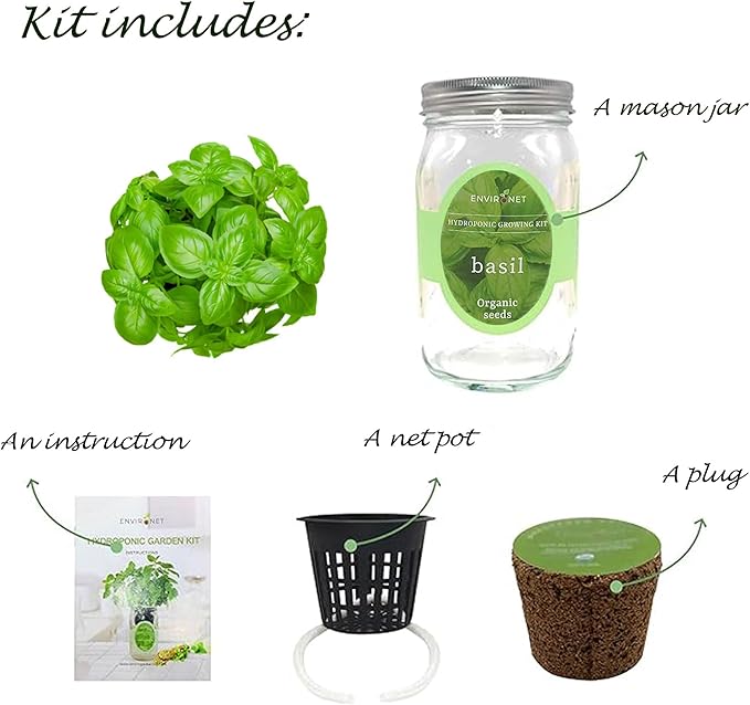 Hydroponic Growing Kit, Self-Watering Mason Jar Herb Garden Starter Kit Indoor - Image 2