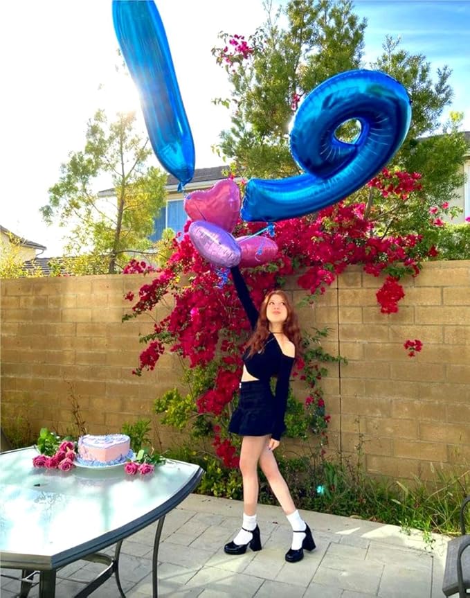 Large Foil Navy Blue Number 9 Balloon 40 Inch, Mylar 9th Number 9 Birthday - Image 3