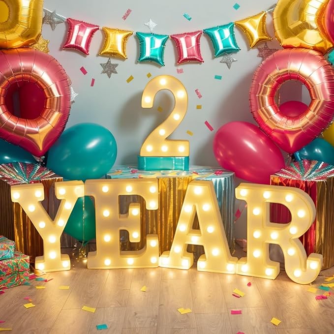 Foaky Decorative Led Marquee Light Up Number, Marquee Light Up Number Sign - Image 2