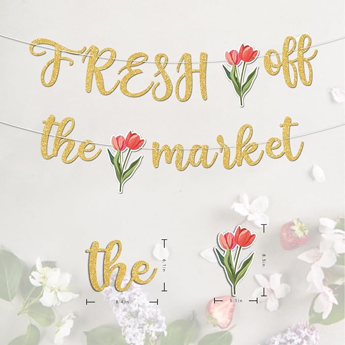 Fresh Off The Market Bridal Shower Banner, No DIY. - Image 3