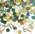 Greenery Wedding Table Confetti, Boho Love Theme Party Confetti, Sage Leaf by Vofrise
