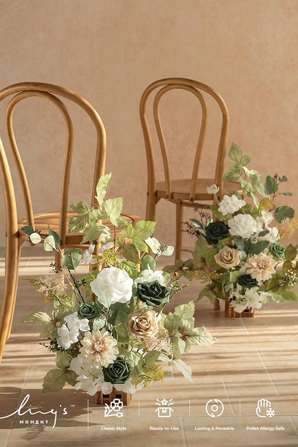 Ling's Moment 17.5" Tall Standing Artificial Flowers Arrangements 4pcs Fall - Image 7