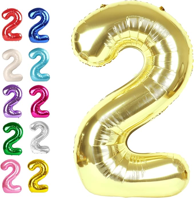 Big 40 Inch Champagne Gold 2 Number Balloon Birthday Decoration, 2026 Light by Upgesy