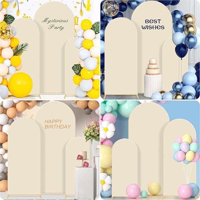 Wedding Arch Backdrop Stand Set of 3, Metal Arch Backdrop Stand - Image 4