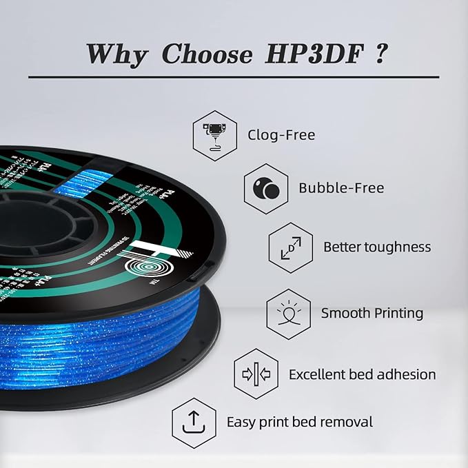 Glitter PLA Filament, Twinkling 3D Printer Filament, PLA Filament 1.75mm - Image 3