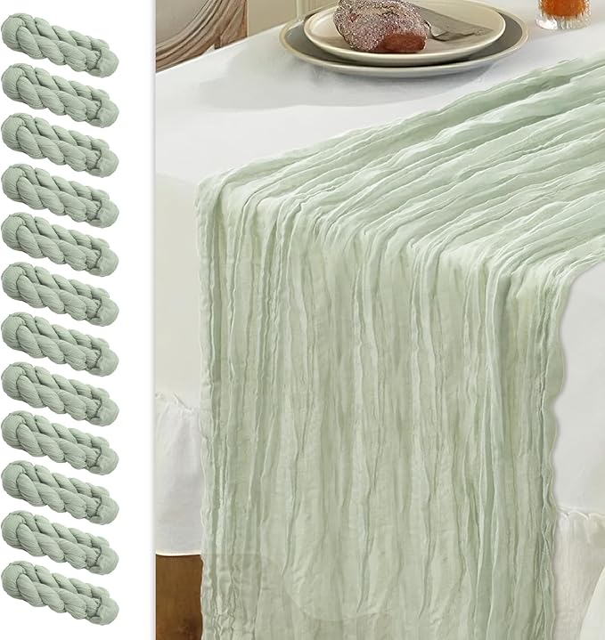 Le courant 12pcs 10Ft Cheesecloth Table Runner, Rustic Boho Gauze Cheese Cloth by Unknown