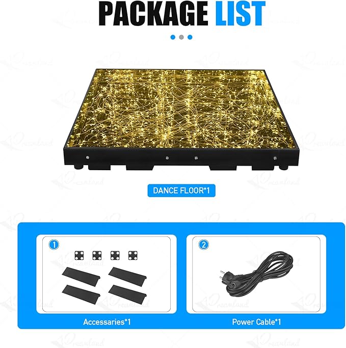 3D Mirror Gold Led Dance Floor Nightclub Decoration - Image 8