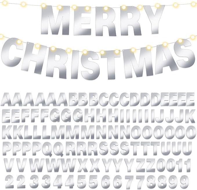 TaoBary 112 Pcs DIY Letter Custom Banner Glitter Customizable Banner Kit - Image 8