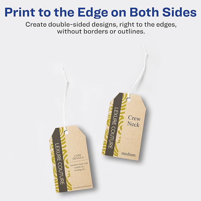Avery Kraft Brown Banner Tags, Sure Feed Technology, Laser/Inkjet Printable - Image 3