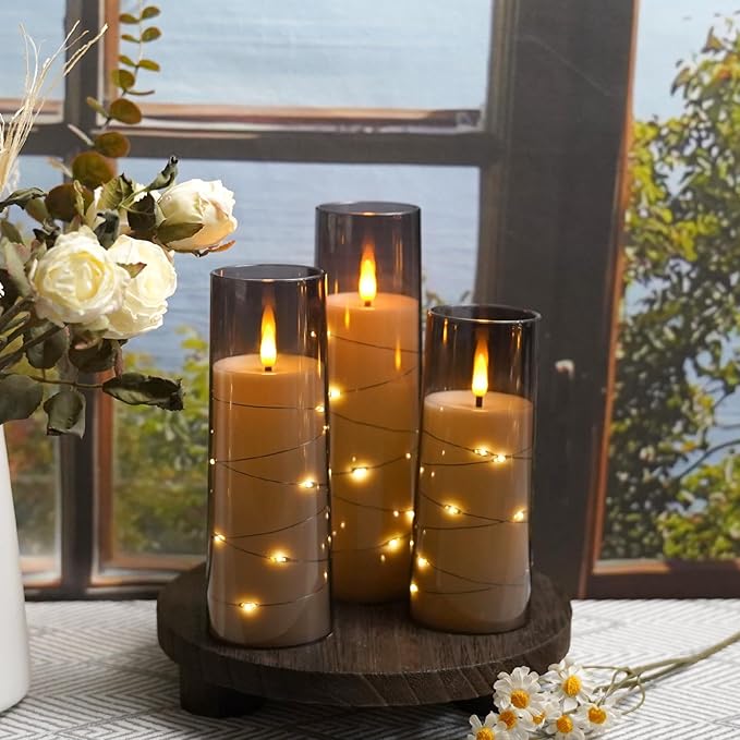 Flameless LED Candles with Timer 9 Pc Flickering Flameless Candles - Image 3