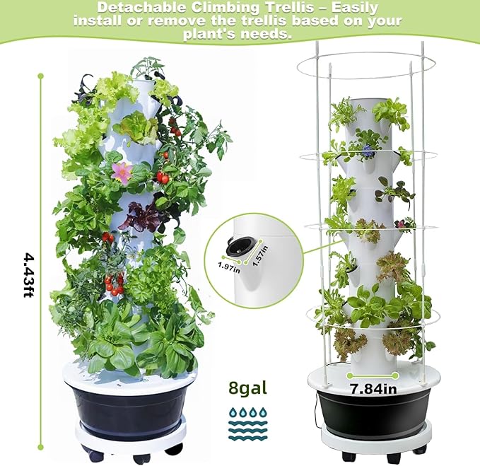 Hydroponic Growing System Kit, Indoor&Outdoor Vertical Hydroponic Growing Garden - Image 2