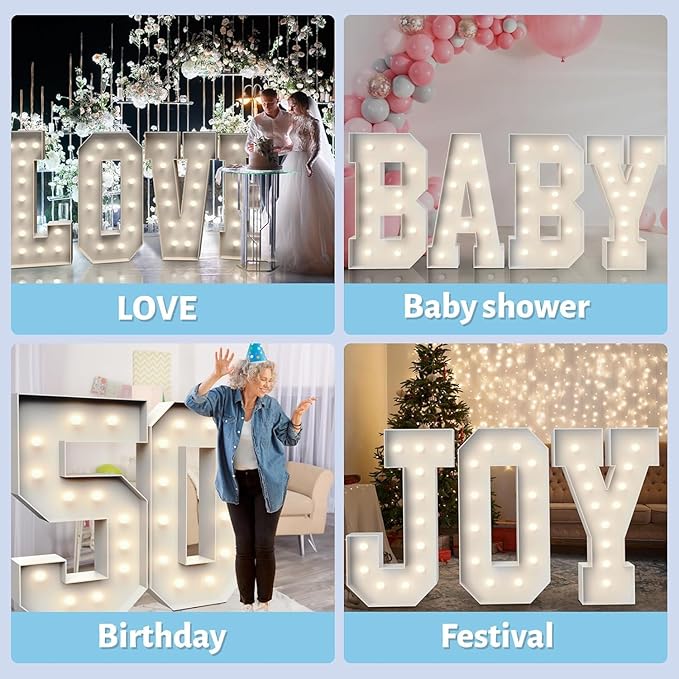 4FT Marquee Light Up Numbers 5, Party Decoration Large Marquee Light Up Letters - Image 6