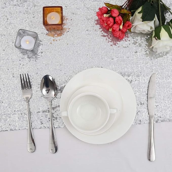 Eternal Beauty Silver Table Runner - Image 2