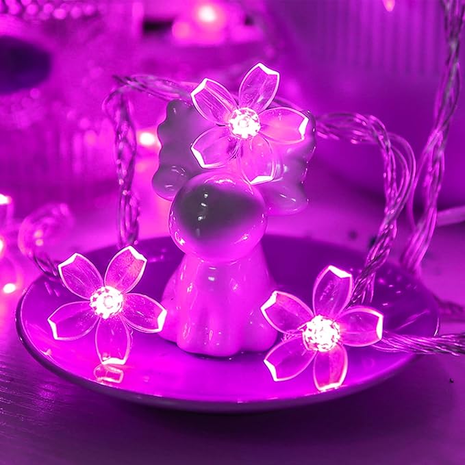 Fairy Flower String Lights Decor, USB & Battery Lighted Decorative Cute Cherry - Image 3