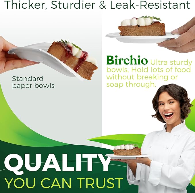 150PCS 100% Small Dessert Plates Disposable, 6 inch Paper Plates, Compostable - Image 4