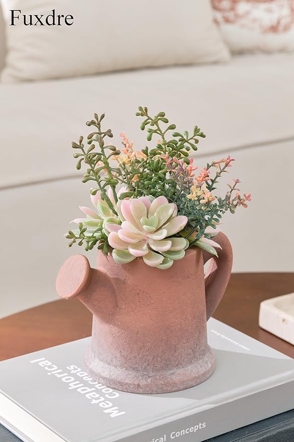 2-Pack Artificial Succulent Plants in Vintage Pots - Image 9
