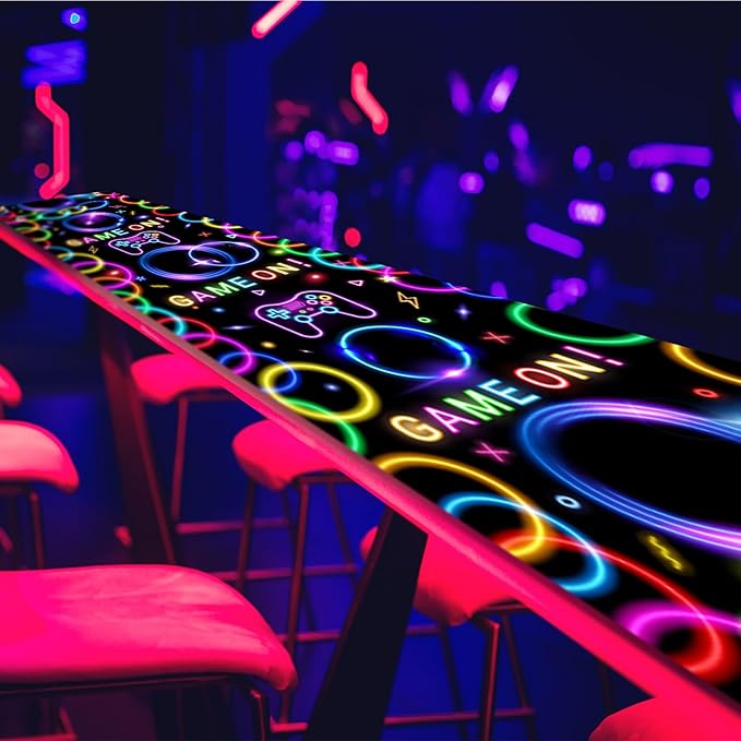Haull 118 x 39 Inch Neon Light up Dance Floor Glow in The Dark Runner UV - Image 6