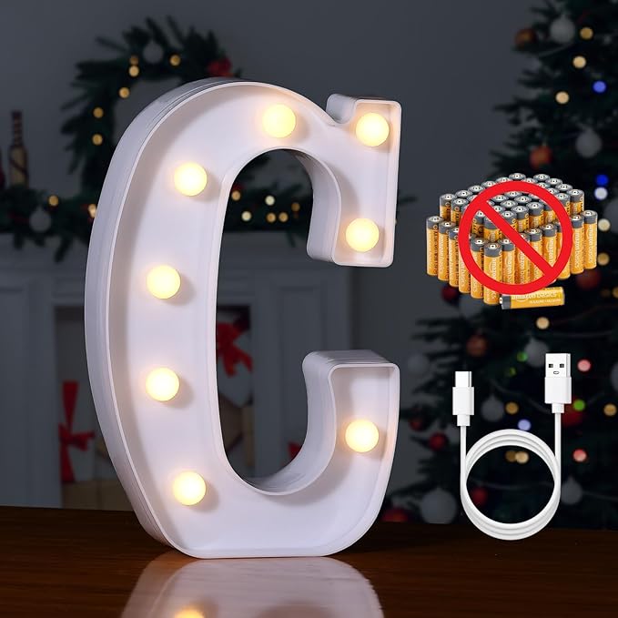 Foaky Rechargeable LED Letter Lights Sign Marquee Light Up Letters Sign by Foaky