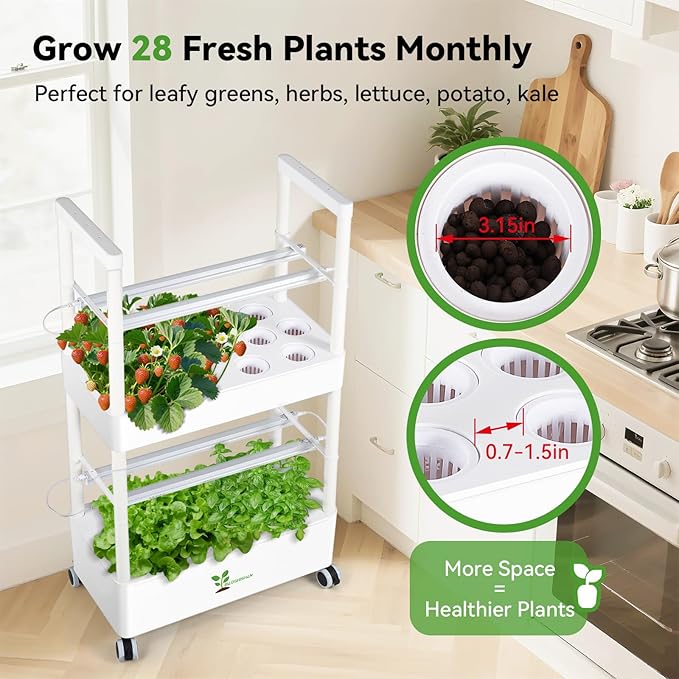 BAOSHISHAN Vertical Hydroponics Growing System Kit, 28 Pods Indoor Gardening - Image 2