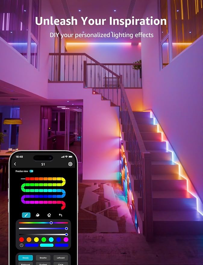 Lepro S1 AI LED Strip Lights for Bedroom - 50ft Smart RGB Light Strips - Image 4