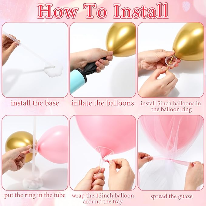 BBTO 8 Set Table Centerpieces Balloons Stand Kit - Image 6