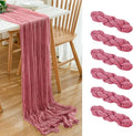 6 Pack Dusty Rose Cheesecloth Table Runner 20x120 Inch Boho Wrinkled Sheer by Dspoot