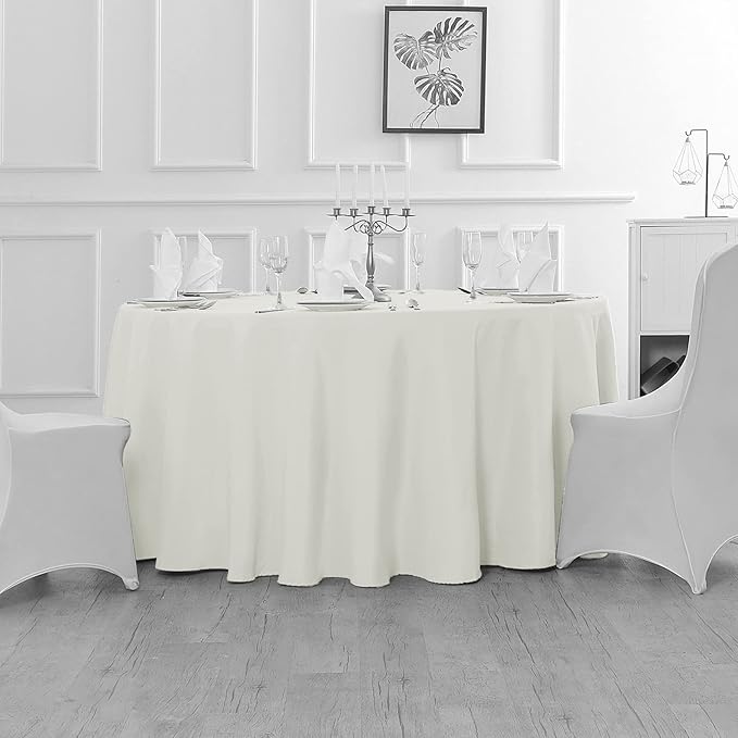 Fokitut 6 Pack Waterproof Round Tablecloth, 120 Inch, Stain Resistant and - Image 5