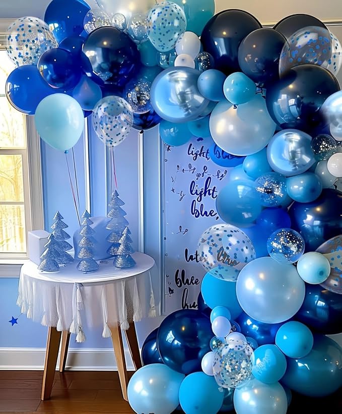 300 Pcs Blue Balloons 12 Inch Different Shades of Blue Party Balloon Set - Image 4
