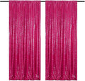 Fuchsia Sequin Backdrop Hot Pink 4FTx8FT 2 Panels Sparkly Background Drapes by HMQIANG