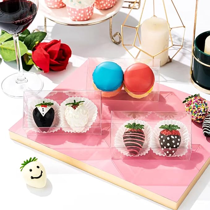 RomanticBaking 100 Pack 4 1/2" x 2 1/4" x 2" Small Chocolate Covered - Image 4