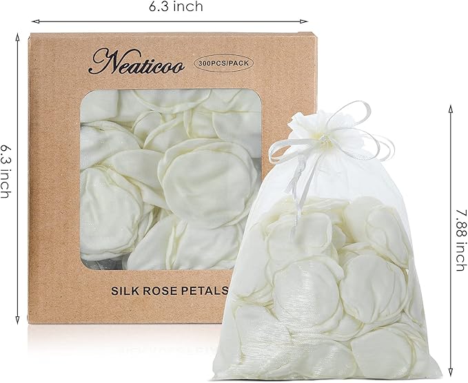 Artificial Ivory White Rose Petals 300pcs Reusable Silk Rose Petals Separated - Image 4