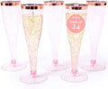 Prestee Set of 24 Plastic Champagne Flutes Disposable by Prestee